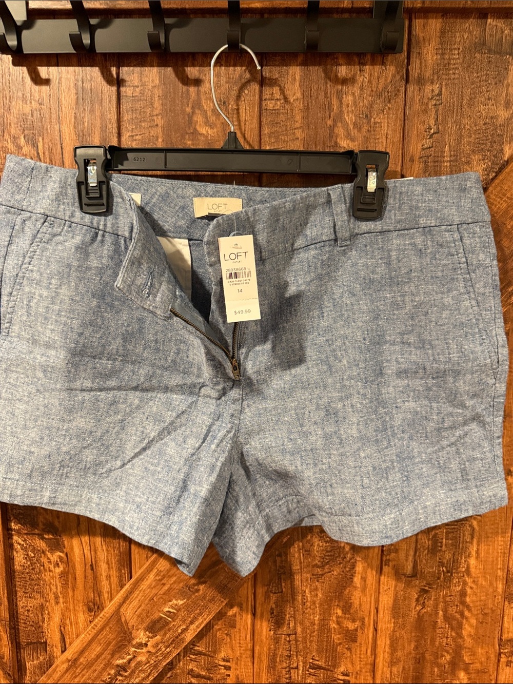 LOFT Chambray Light Blue Bermuda Shorts